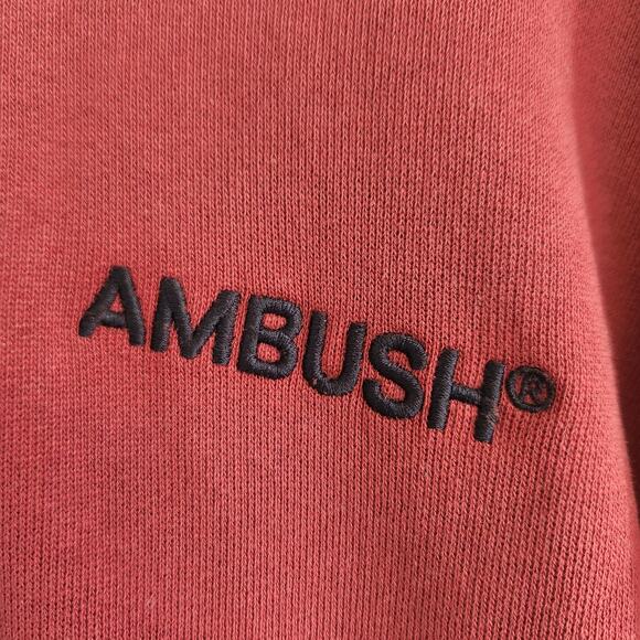 Ambush Size Medium Embroidered Logo Hoodie Red Single Cord New - Picture 4 of 8